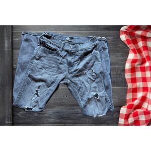 Men's Distressed Black Skinny Jeans